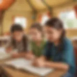 Engaging reading activity in a camp setting