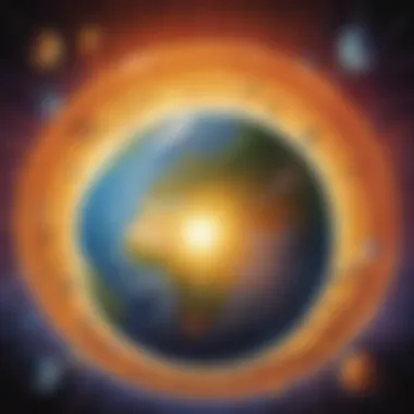 The Earth's Revolution Visual representation of revolution with the Earth orbiting the Sun.