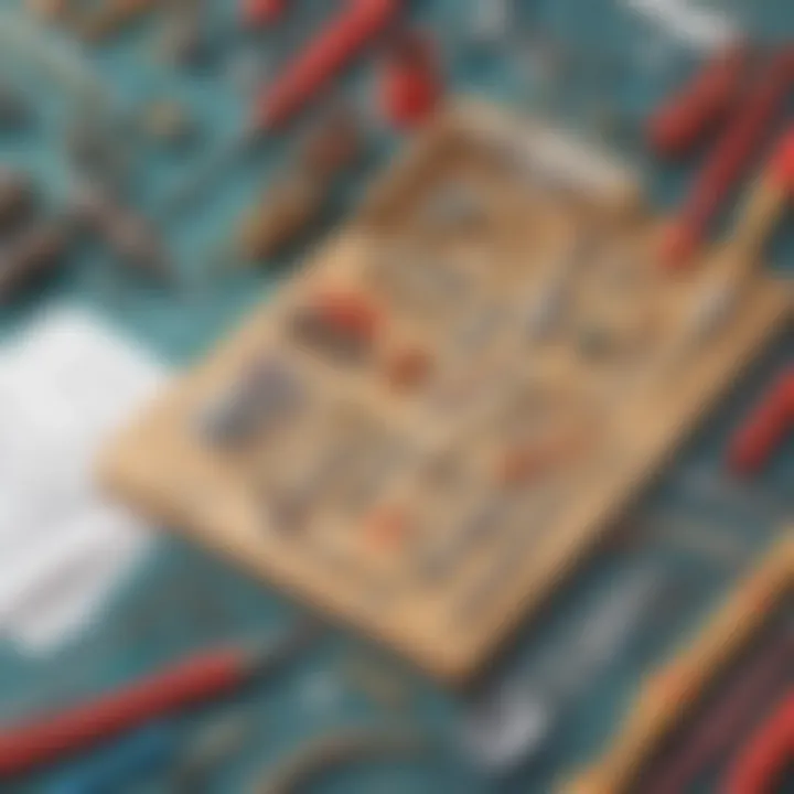 Illustration of engineering tools and materials