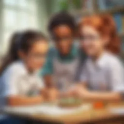 Children collaborating in a science experiment