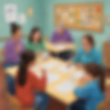 Educators using sentence games Educators implementing sentence games in classroom