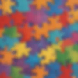 Colorful sequence puzzle pieces arranged in order.