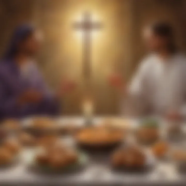 Symbolic depiction of Lenten fasting practices