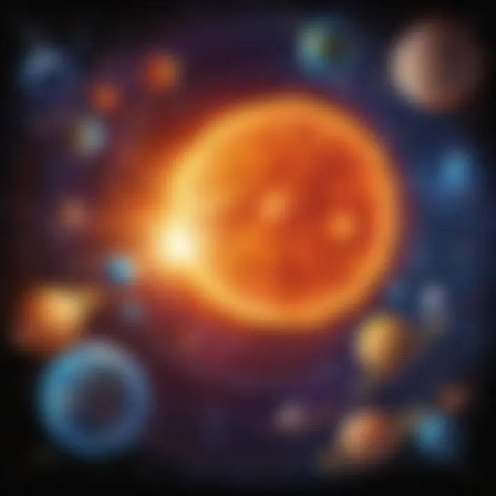 Illustration showcasing a colorful and informative solar system worksheet