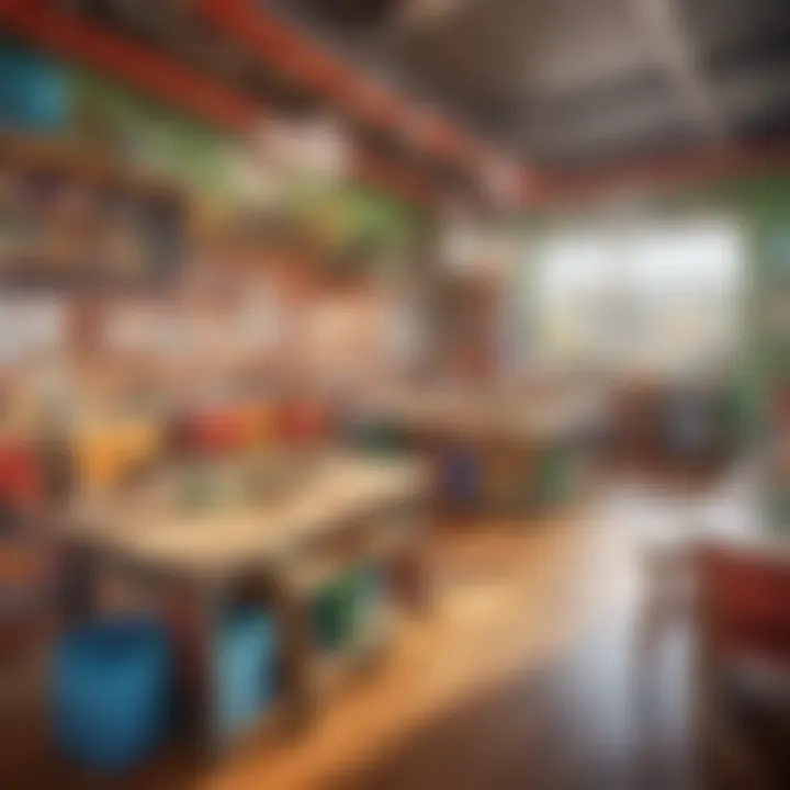 A vibrant STEAM classroom with various learning stations