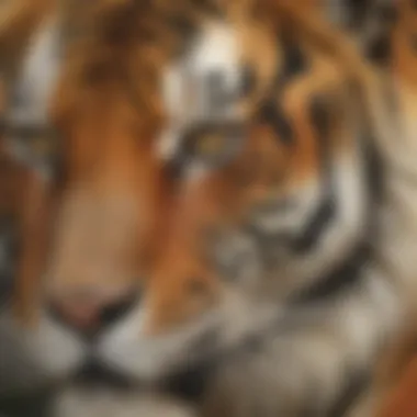Unique Coat Patterns of the Sumatra Tiger Close-up of a Sumatra tiger showcasing its unique coat patterns.
