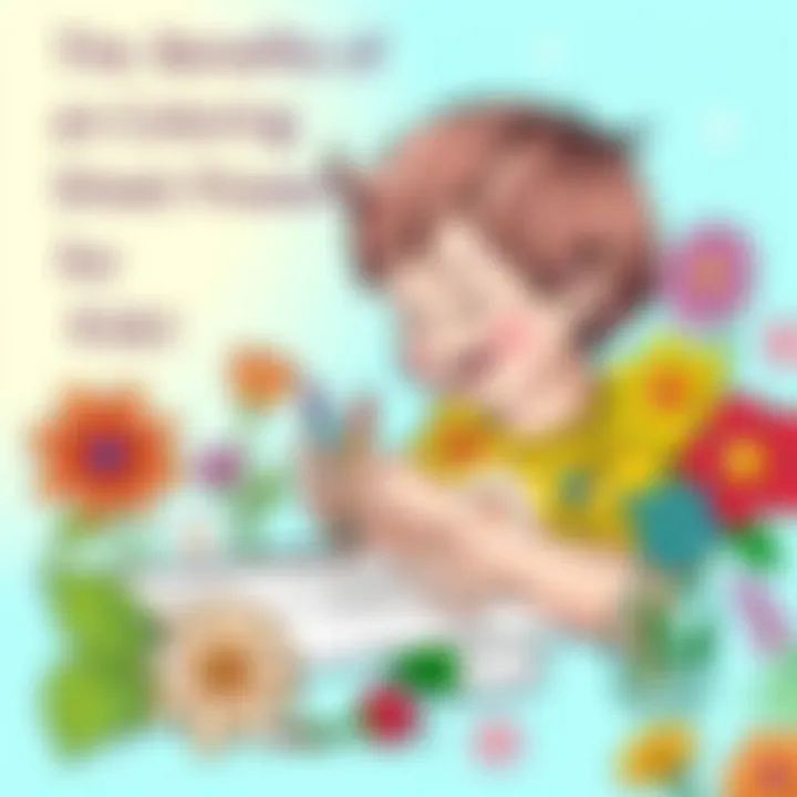 Child Engaged in Flower Coloring Child joyfully coloring a flower design