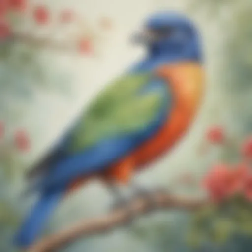 Majestic Bird in Watercolor Splendor