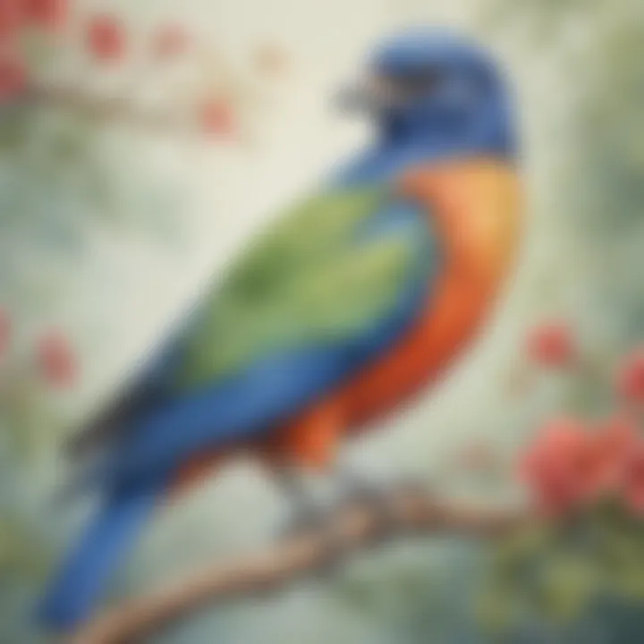 Majestic Bird in Watercolor Splendor
