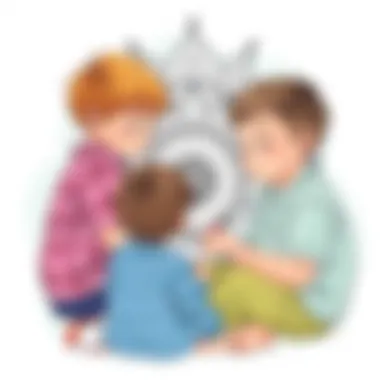 Children engaged in mandala colouring activity