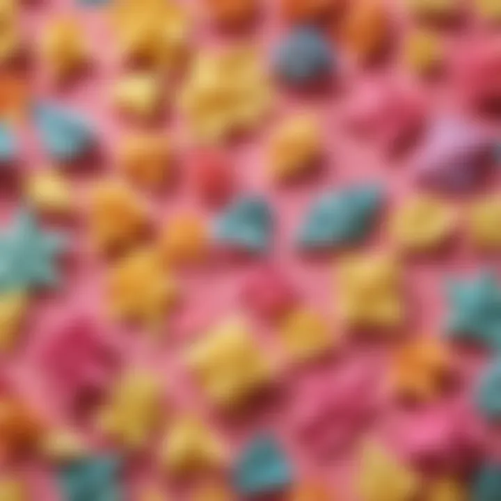 Intricate designs of sticky note origami showcasing creativity