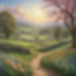 A serene landscape depicting spring flowers symbolizing renewal