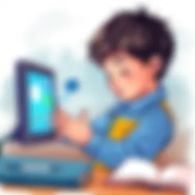 Child exploring a digital educational tool
