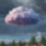 Colorful rain cloud illustration showing precipitation formation