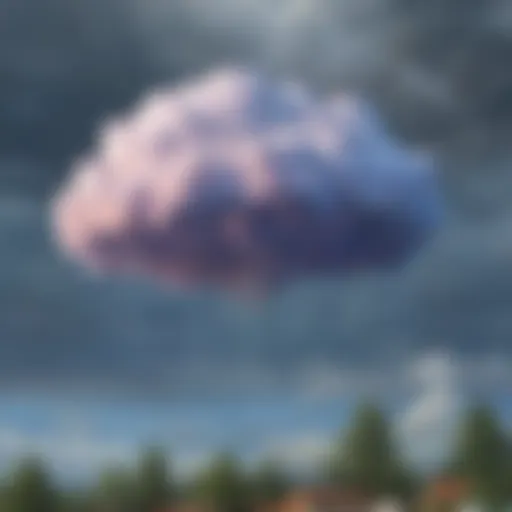Colorful rain cloud illustration showing precipitation formation
