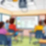 Interactive whiteboard session in a classroom