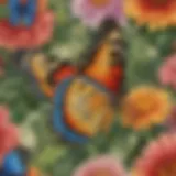 A vibrant butterfly perched on a flower, showcasing its intricate wing patterns