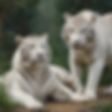 A thought-provoking graphic representing the ethical issues surrounding white tiger breeding programs, featuring contrasting views.