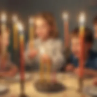 A child's birthday celebration featuring Roman numeral candles as a centerpiece