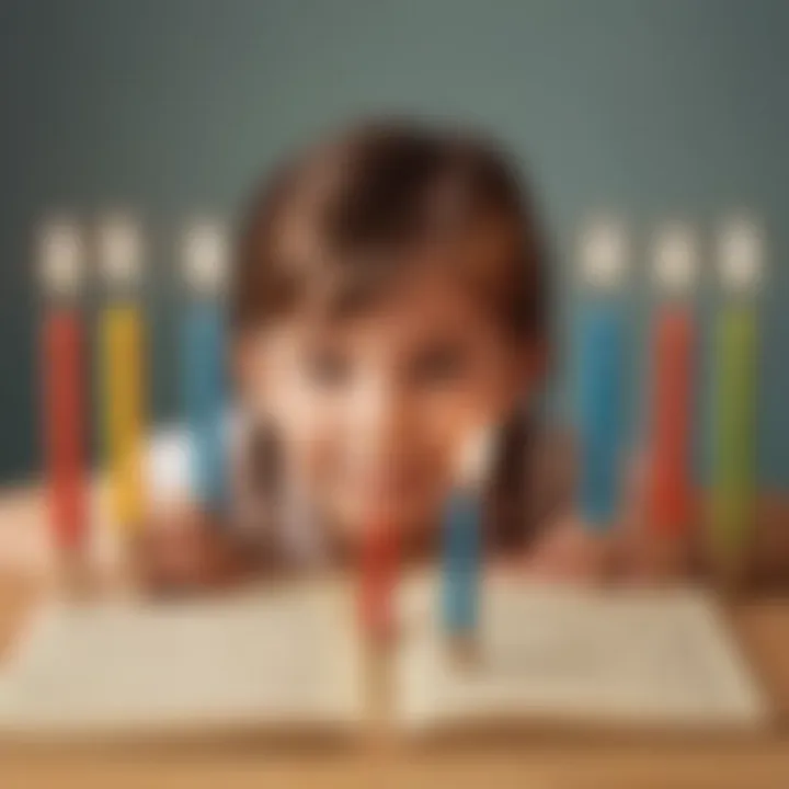 An educational activity showcasing kids learning about numerals with candles