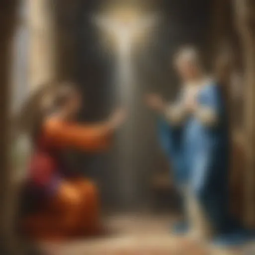 The Annunciation scene depicting the moment of Mary's acceptance