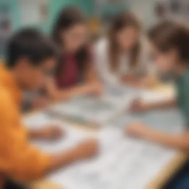 Students collaborating on a math-based STEM project