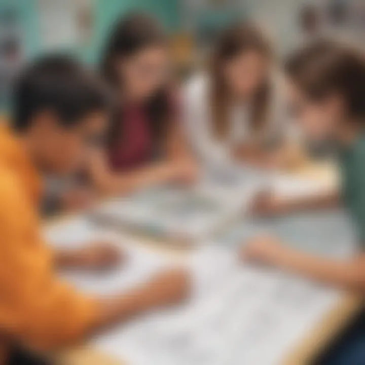 Students collaborating on a math-based STEM project