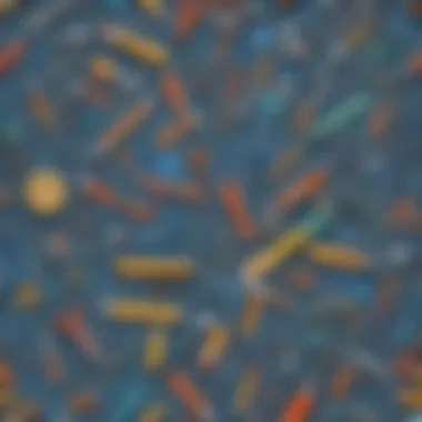 A vibrant display of math-related tools and materials