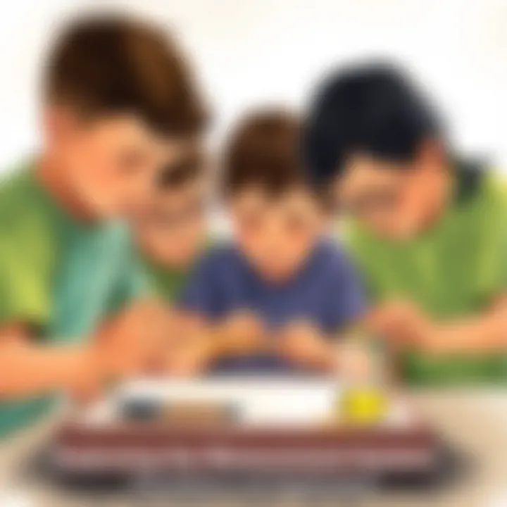 Children engaging in a measurement activity, fostering curiosity
