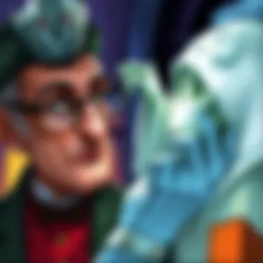 Encounter with the Ghost of Christmas Past The Ghost of Christmas Past guiding Scrooge