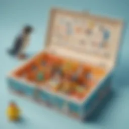 A colorful penguin gift box filled with educational toys