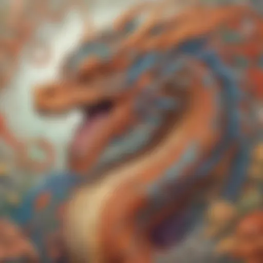 A vibrant dragon coloring page filled with intricate designs