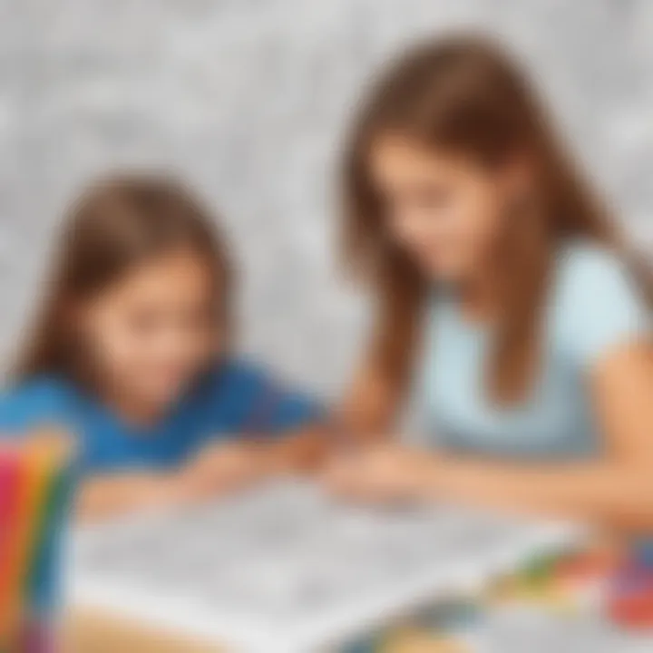 Children engaged in colouring activities, expressing creativity