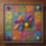 Trivia Game Board with Colorful Game Pieces
