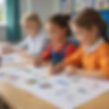 Engaged Learners in Action Children engaged in activities using name print out sheets