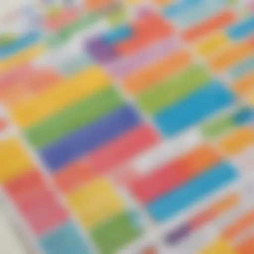 Colorful name print out sheets for children's learning activities