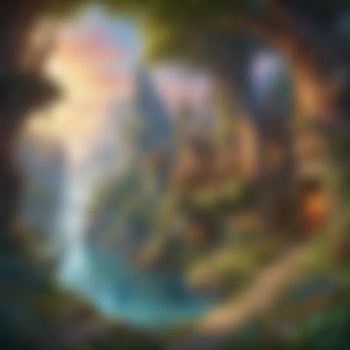 Illustration of a magical fantasy world