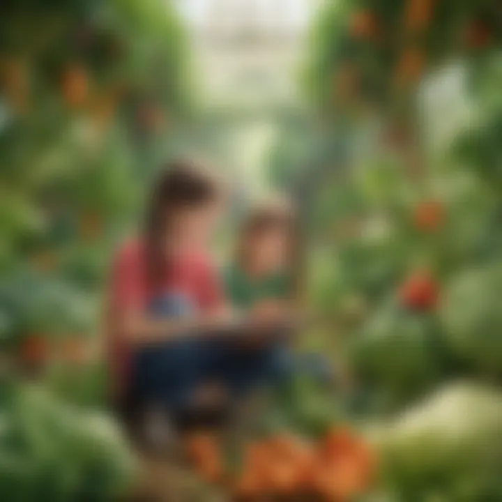 Children exploring a virtual vegetable world