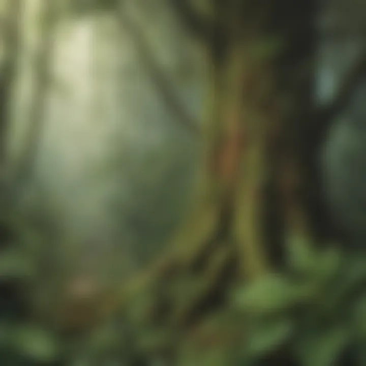 Endangered tree species illustrating rainforest biodiversity