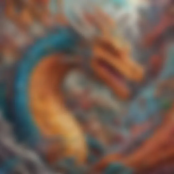 Vibrant Dragon Amidst Elemental Chaos