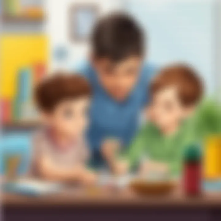 Creative Collaboration A big brother and younger sibling collaborating on a creative project