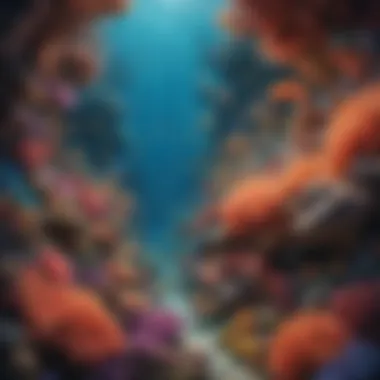 Tiny fish in a vibrant coral reef