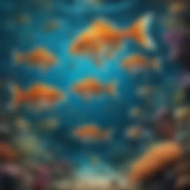 Little fish interacting in a natural underwater setting