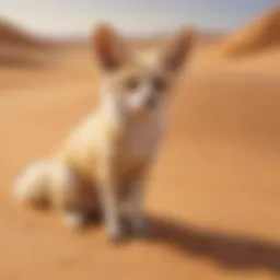 Fennec fox in its natural desert habitat