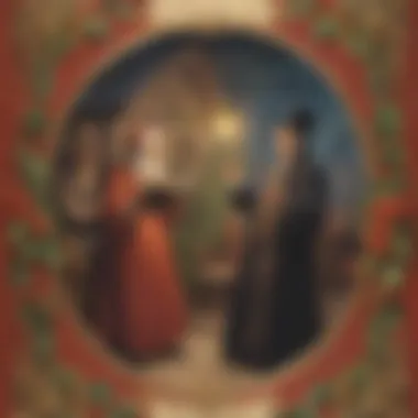 Elegant Christmas Carol Booklet Cover with Festive Illustrations