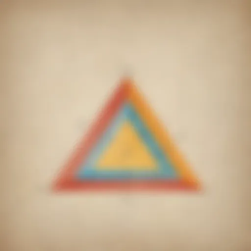 Diagram illustrating the sum of angles in a triangle