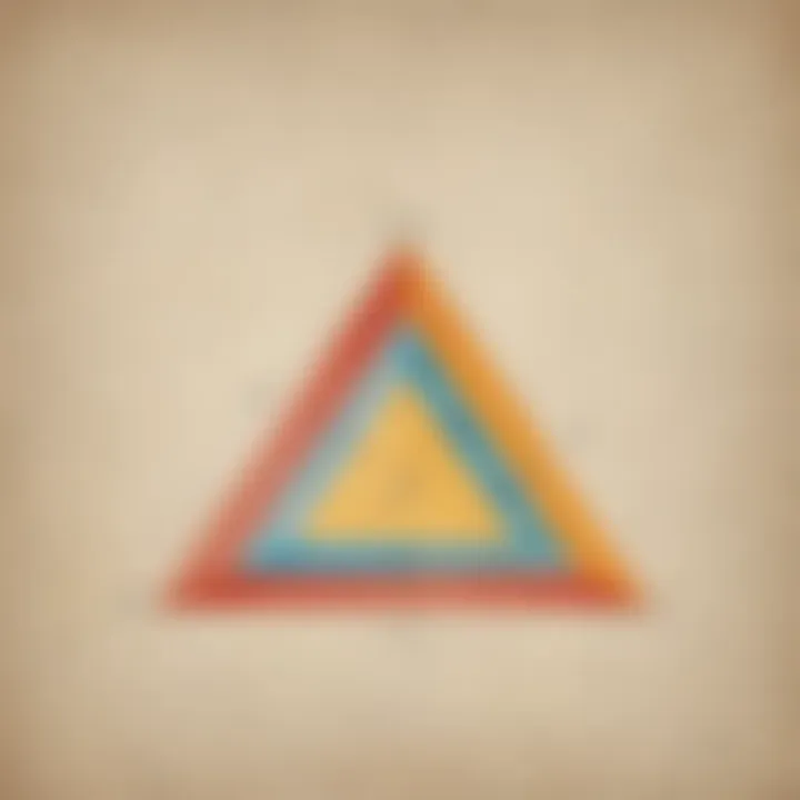 Diagram illustrating the sum of angles in a triangle