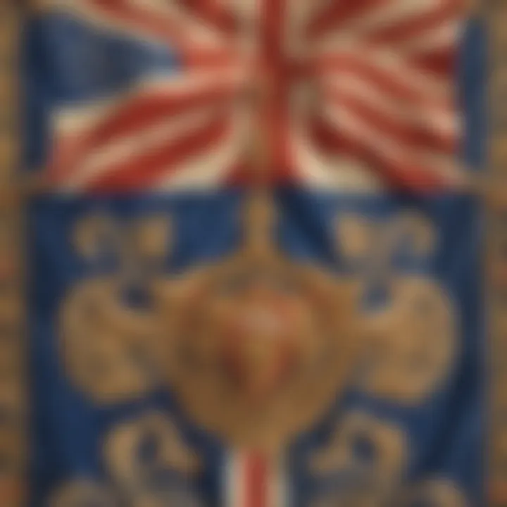 An intricate design of a historical flag showcasing its unique features.