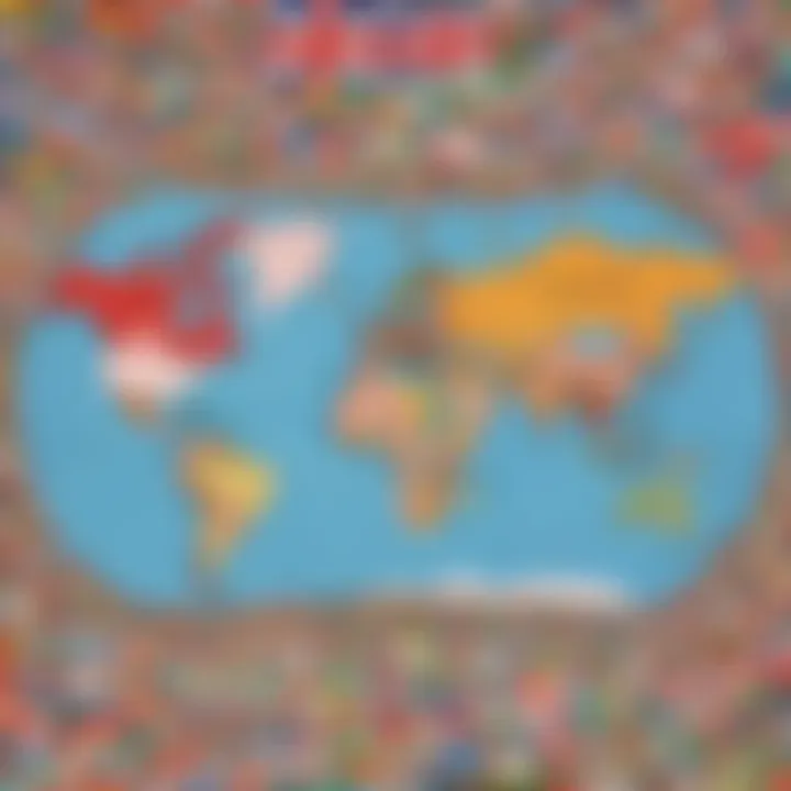 A world map highlighting countries with their respective flags.