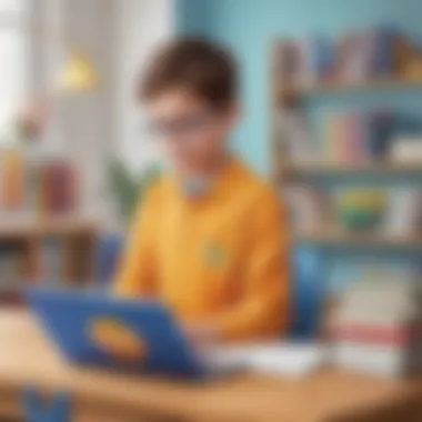 Kidlect: A Trusted Educational Source for Children Illustration of a digital platform interface showcasing Kidlect logo
